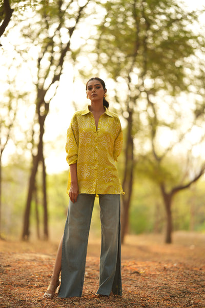 Lime Bandhani Shirt