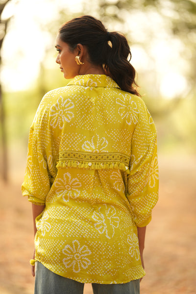 Lime Bandhani Shirt