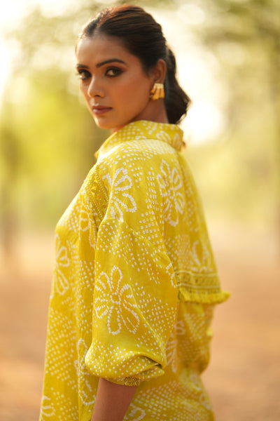 Lime Bandhani Shirt