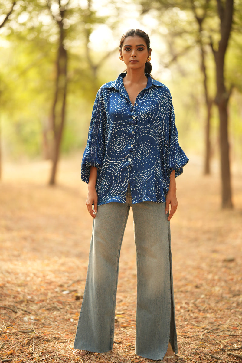 Indigo Bandhani Shirt