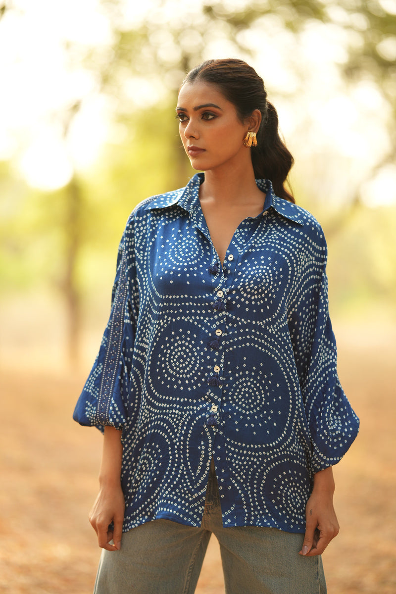 Indigo Bandhani Shirt