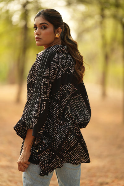 Charcoal Bandhani Shirt