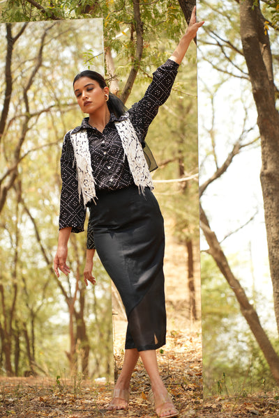 Parinde Black Embroidered Jacket