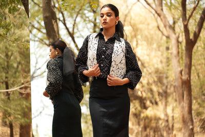 Parinde Black Embroidered Jacket