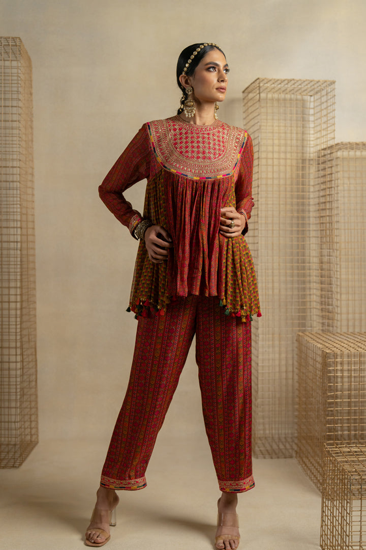 Khas Bagh Bagh Top With Pants