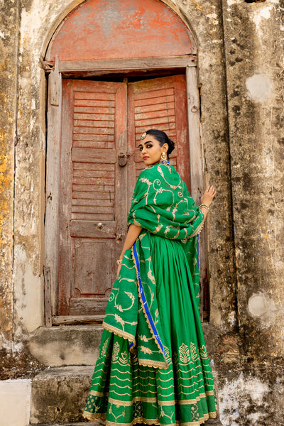 "MADHURIMA" GREEN LEHENGA SET