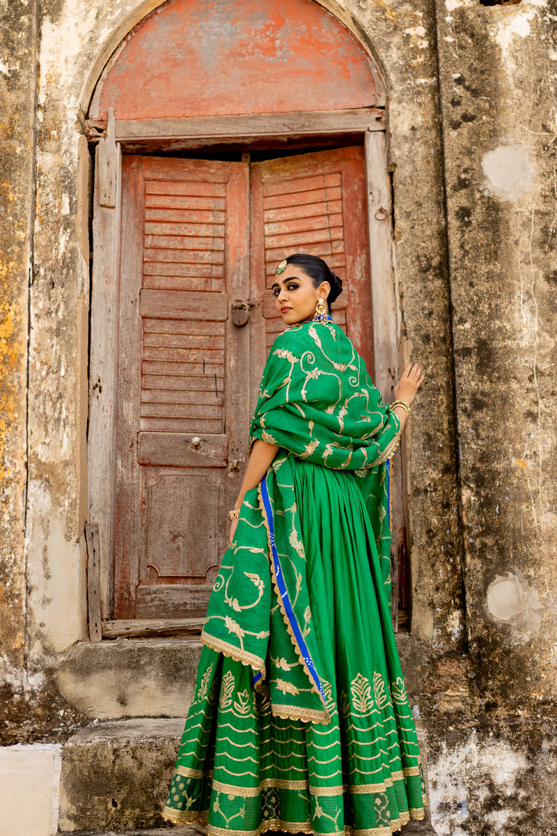 "MADHURIMA" GREEN LEHENGA SET