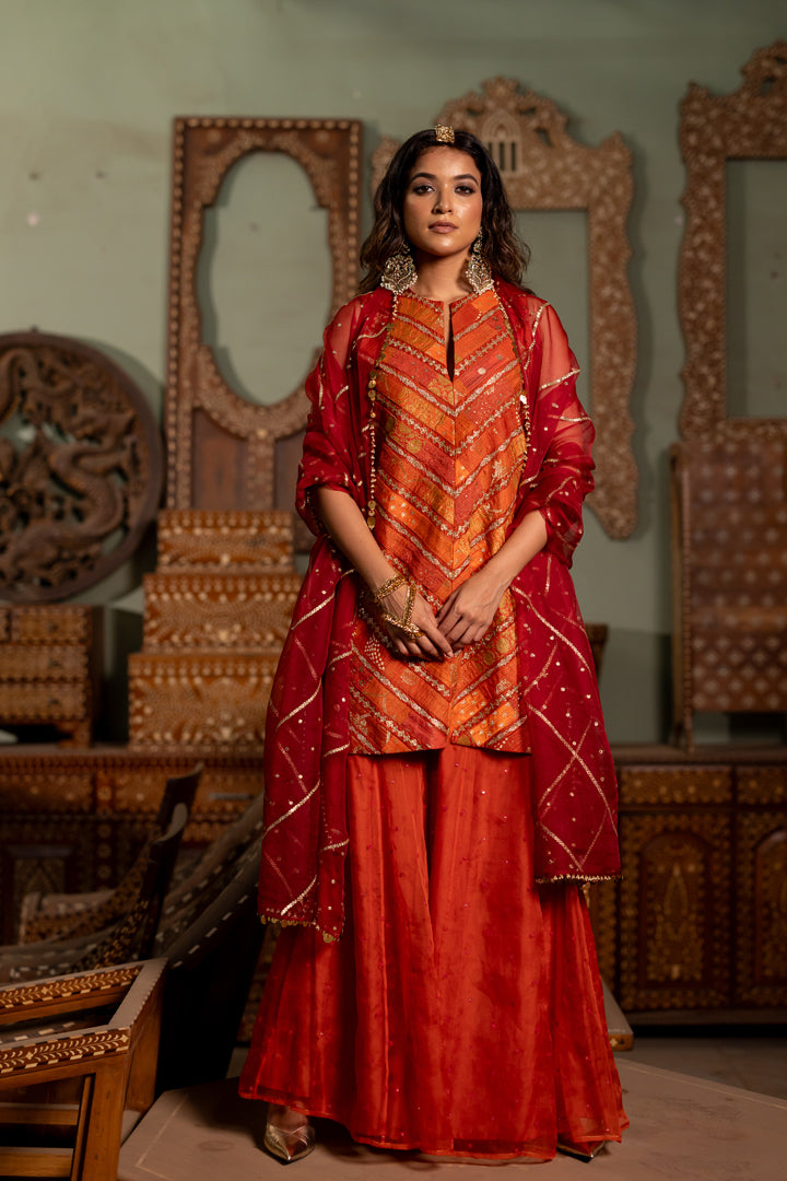 "LEHRA" Kurta With Sharara Set