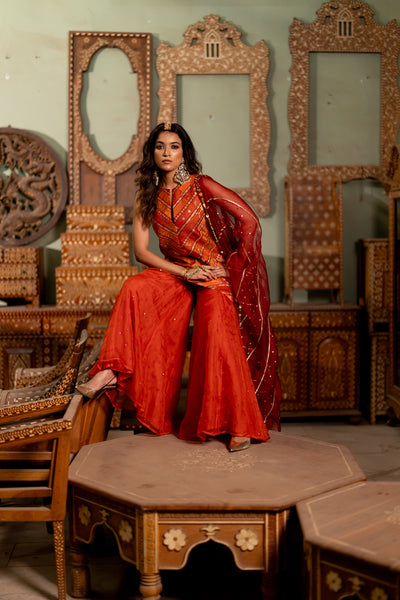 "LEHRA" Kurta With Sharara Set