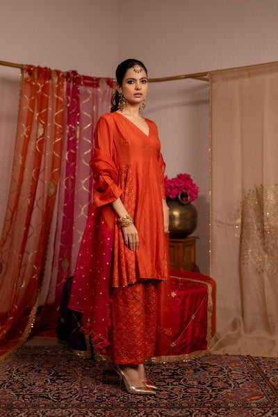 Orange Kurta Set