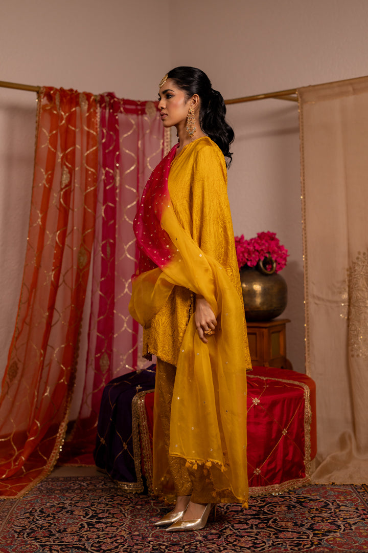 Mustard Kurta Set