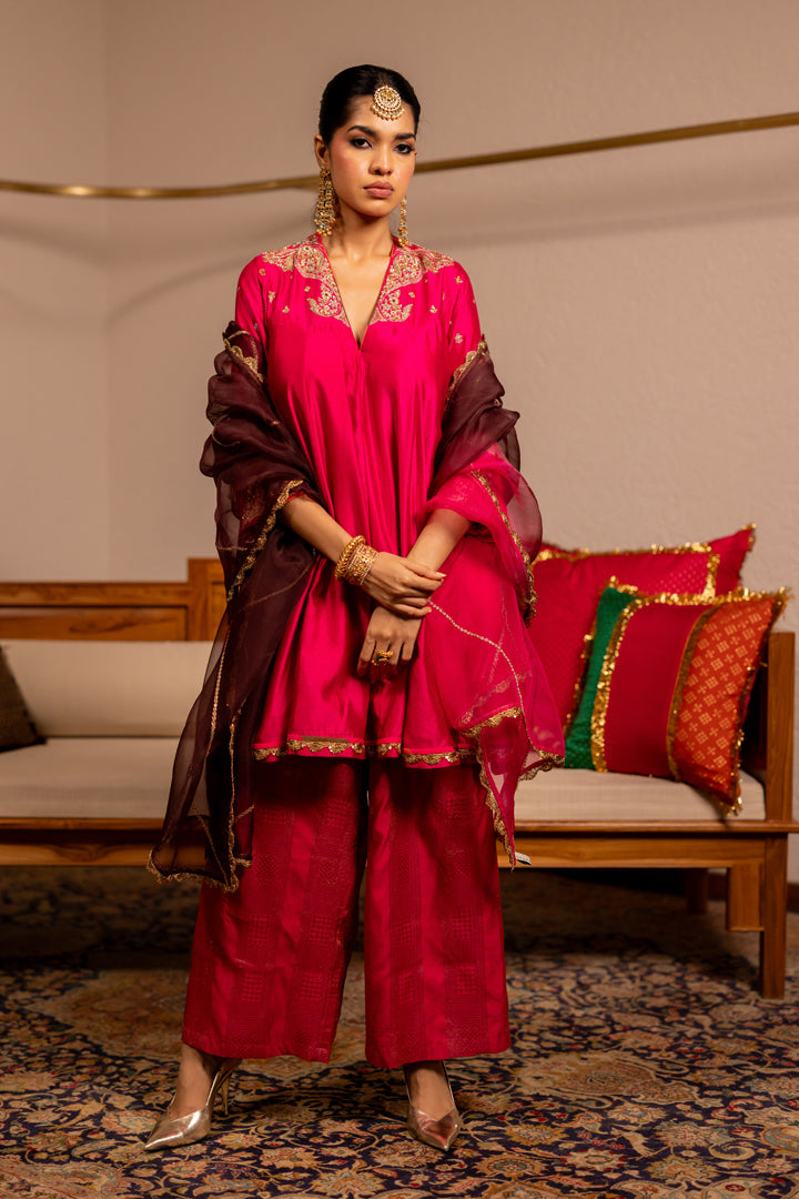 "RAJASI" -  Pink Kurta Set With Dupatta