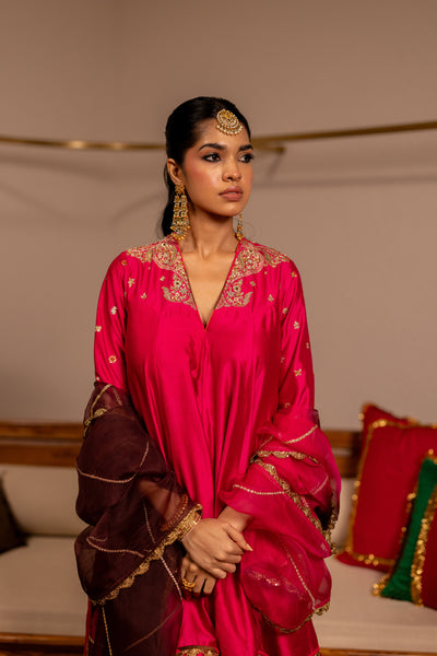 "RAJASI" -  Pink Kurta Set With Dupatta