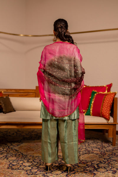 "TULA" - Sage Green Kurta Set With Dupatta