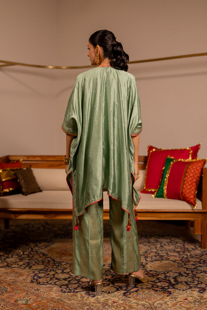 "MEEN" -  Sage Green Cape Set