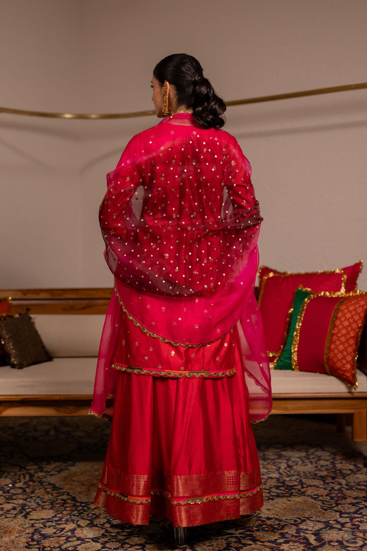 "MAKAR" -  Red Kurta Set With Dupatta