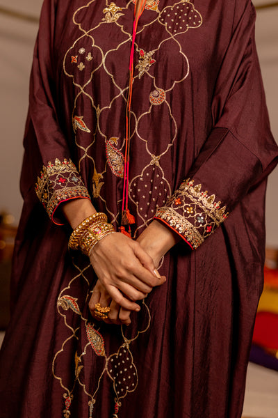 "LEELA" -  Brown Kaftan Set
