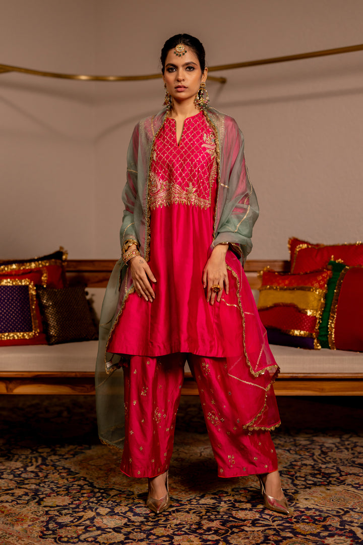 "MRIGYA" -  Pink Kurta Set With Dupatta