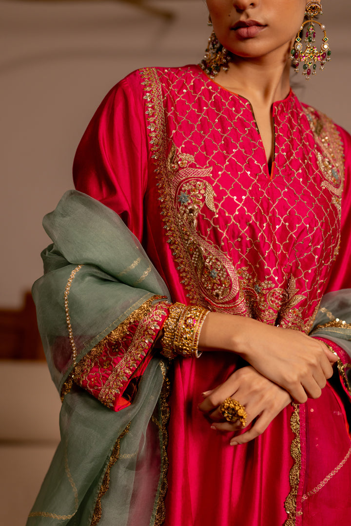 "MRIGYA" -  Pink Kurta Set With Dupatta