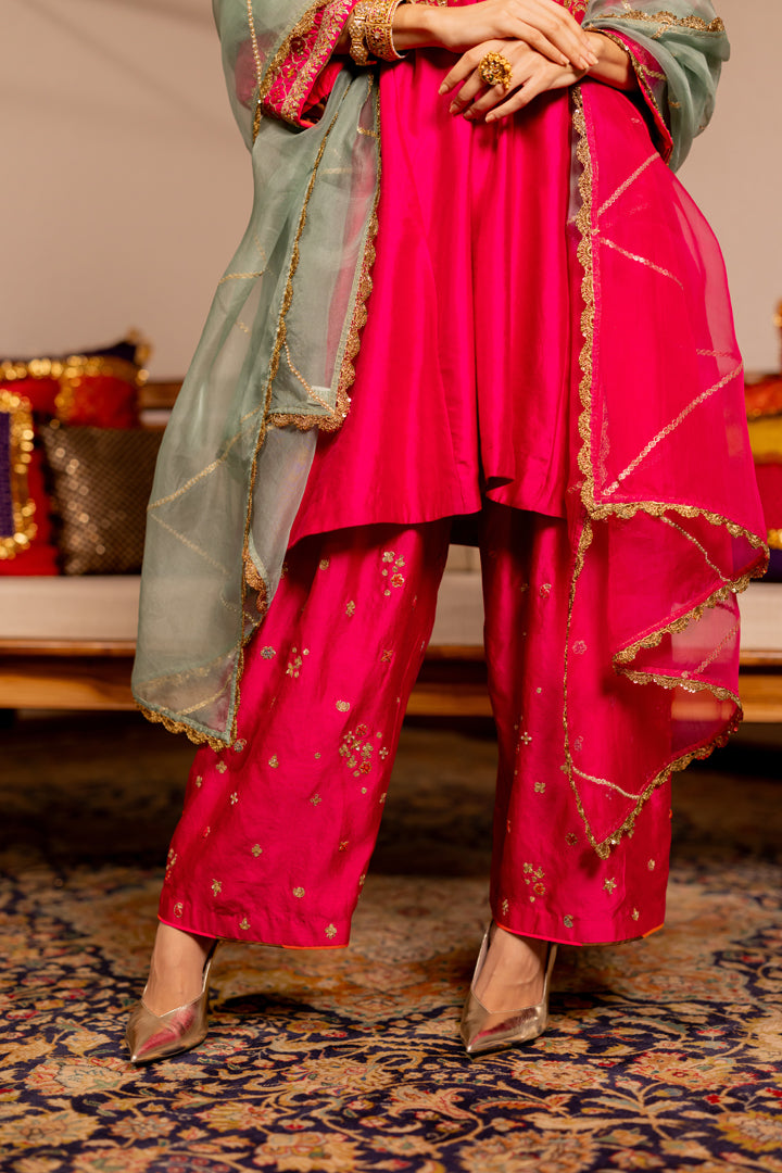 "MRIGYA" -  Pink Kurta Set With Dupatta