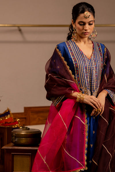 "KANYA" -  Blue Kurta Set With Dupatta