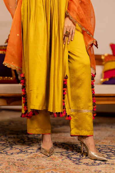 "VRISHABH" - Mustard Kurta Set With Dupatta