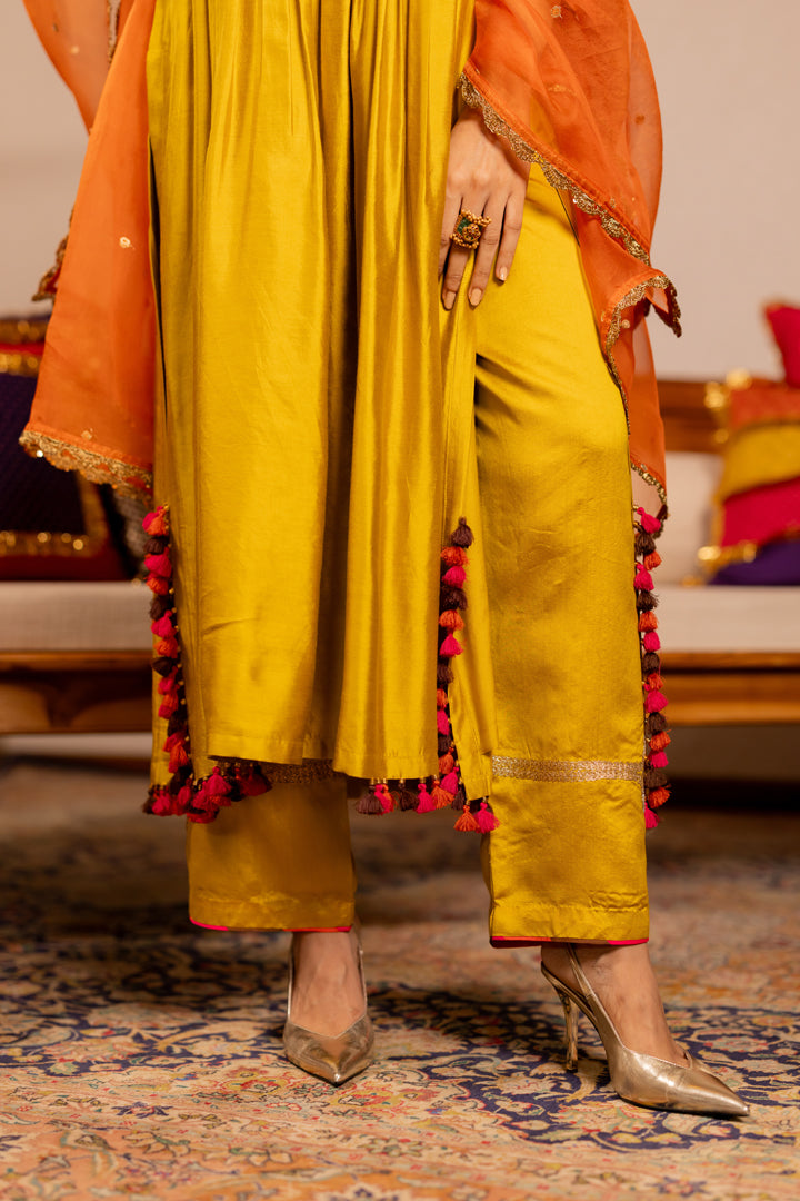 "VRISHABH" - Mustard Kurta Set With Dupatta