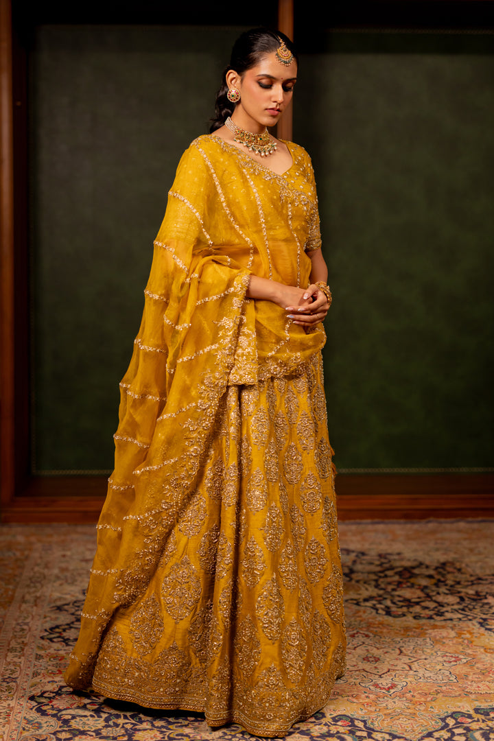 MUSTARD LEHENGA SET