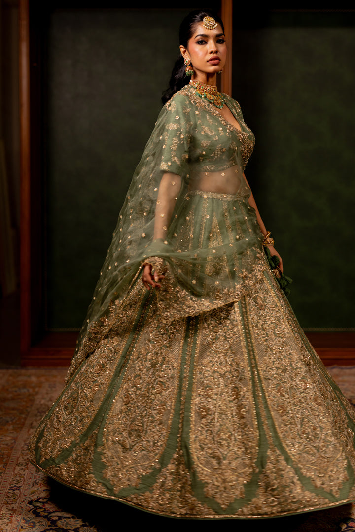 SAGE GREEN LEHENGA SET
