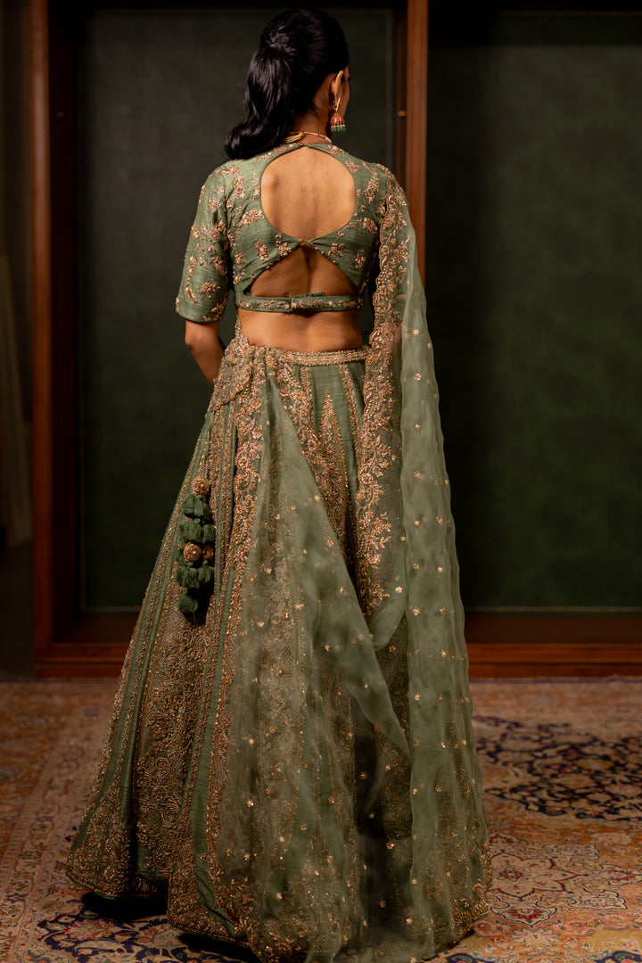 SAGE GREEN LEHENGA SET