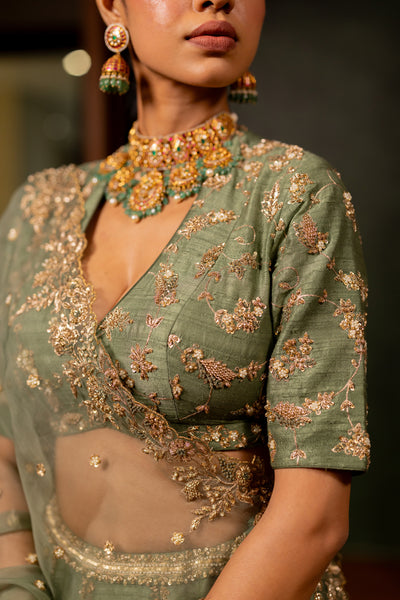 SAGE GREEN LEHENGA SET