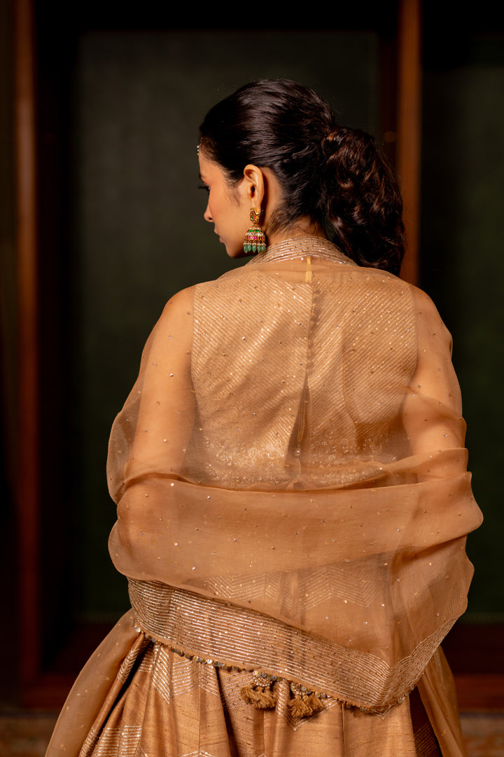 "CHANDAN" - BEIGE LEHENGA SET