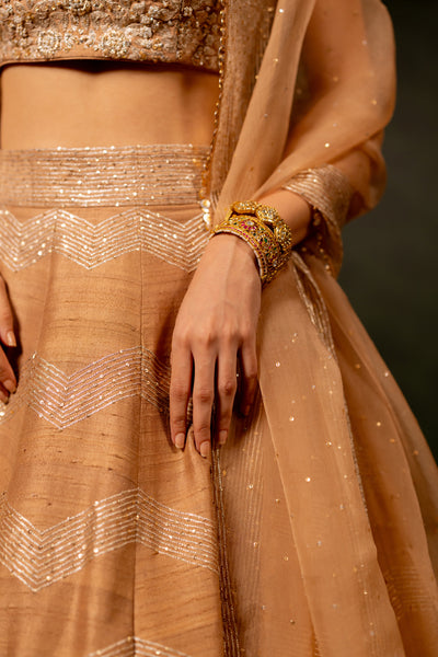 "CHANDAN" - BEIGE LEHENGA SET