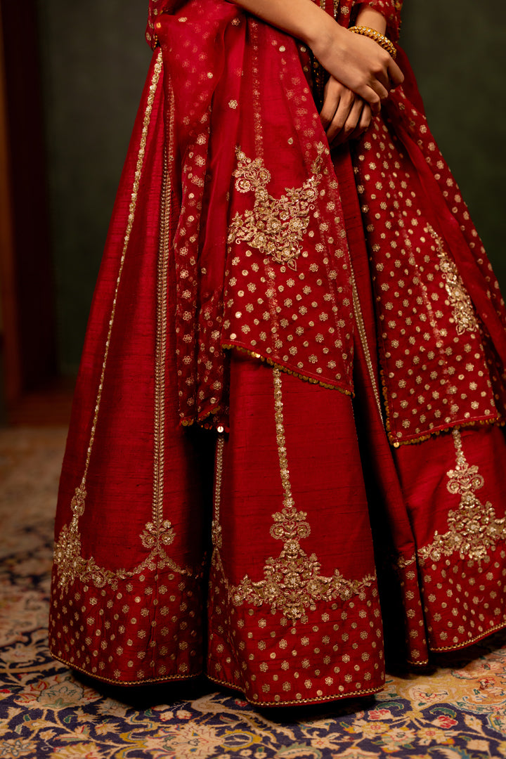 "AVNI" - MAROON LEHENGA SET