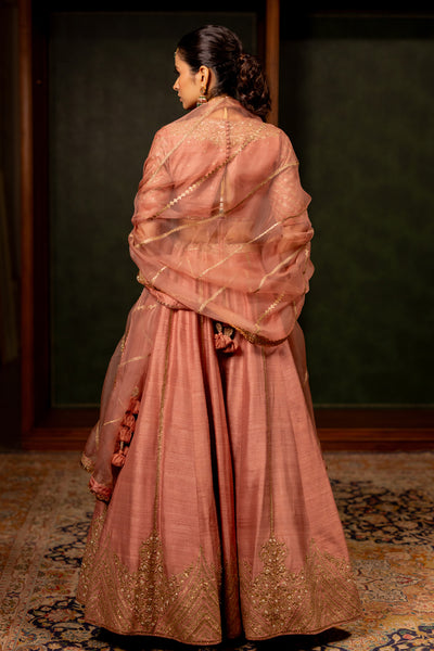 "ROOH" - DULL PINK LEHENGA SET