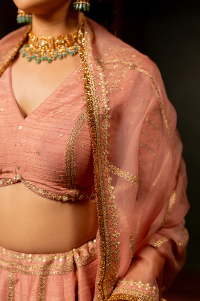 "ROOH" - DULL PINK LEHENGA SET