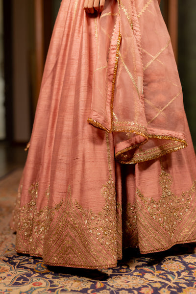 "ROOH" - DULL PINK LEHENGA SET