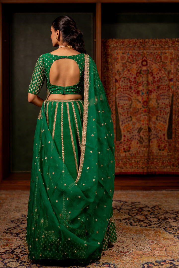 "IRA" - EMERALD GREEN LEHENGA SET
