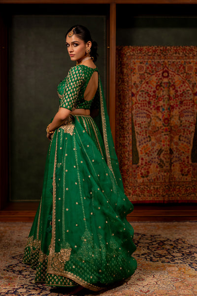 "IRA" - EMERALD GREEN LEHENGA SET