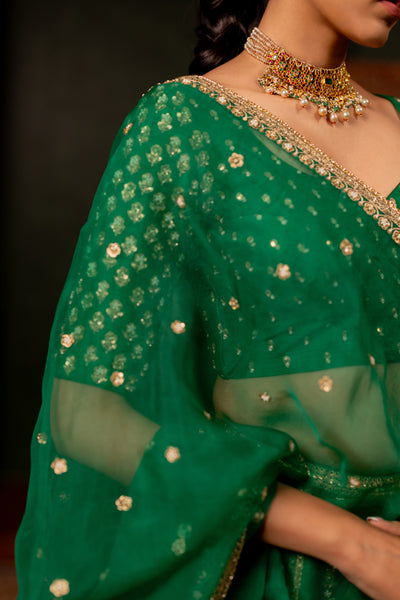 "IRA" - EMERALD GREEN LEHENGA SET