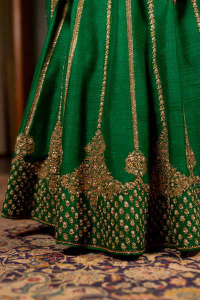 "IRA" - EMERALD GREEN LEHENGA SET