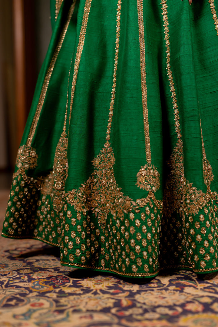 "IRA" - EMERALD GREEN LEHENGA SET