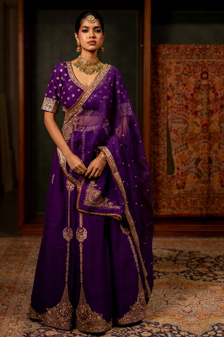 "REVA" - PURPLE LEHENGA SET