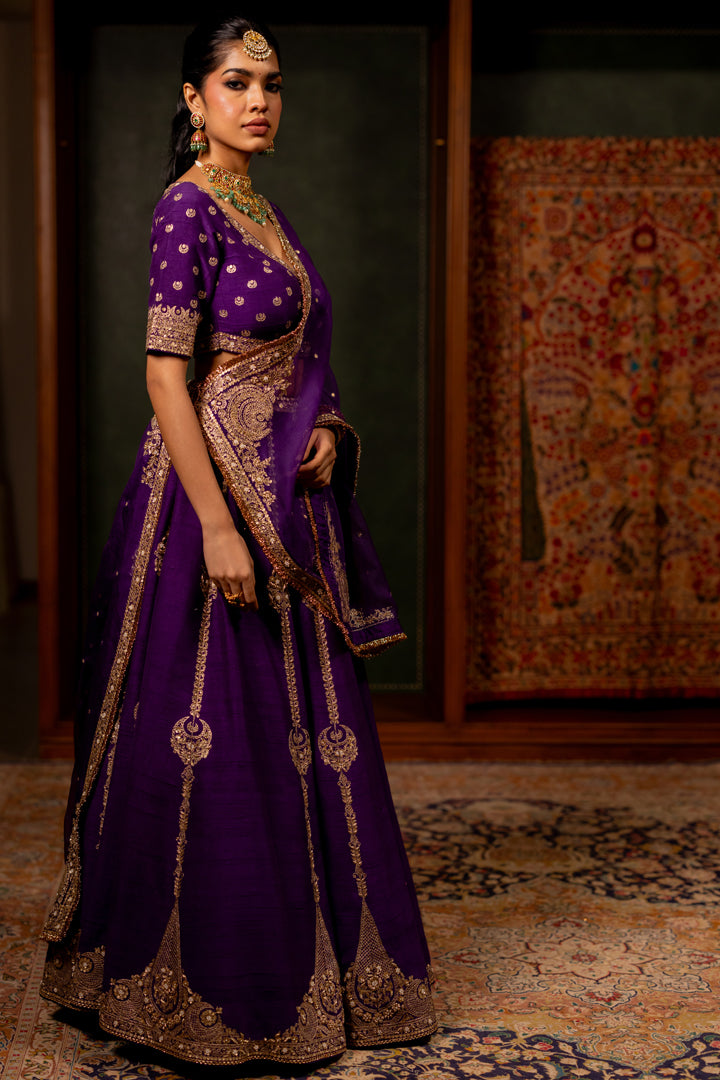 "REVA" - PURPLE LEHENGA SET