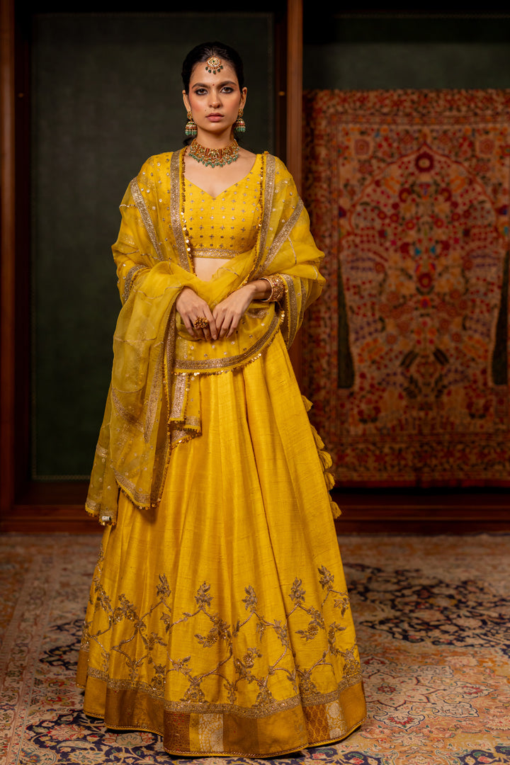"MIRA" - MUSTARD LEHENGA SET