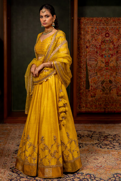 "MIRA" - MUSTARD LEHENGA SET