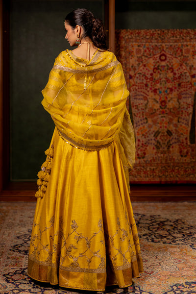 "MIRA" - MUSTARD LEHENGA SET