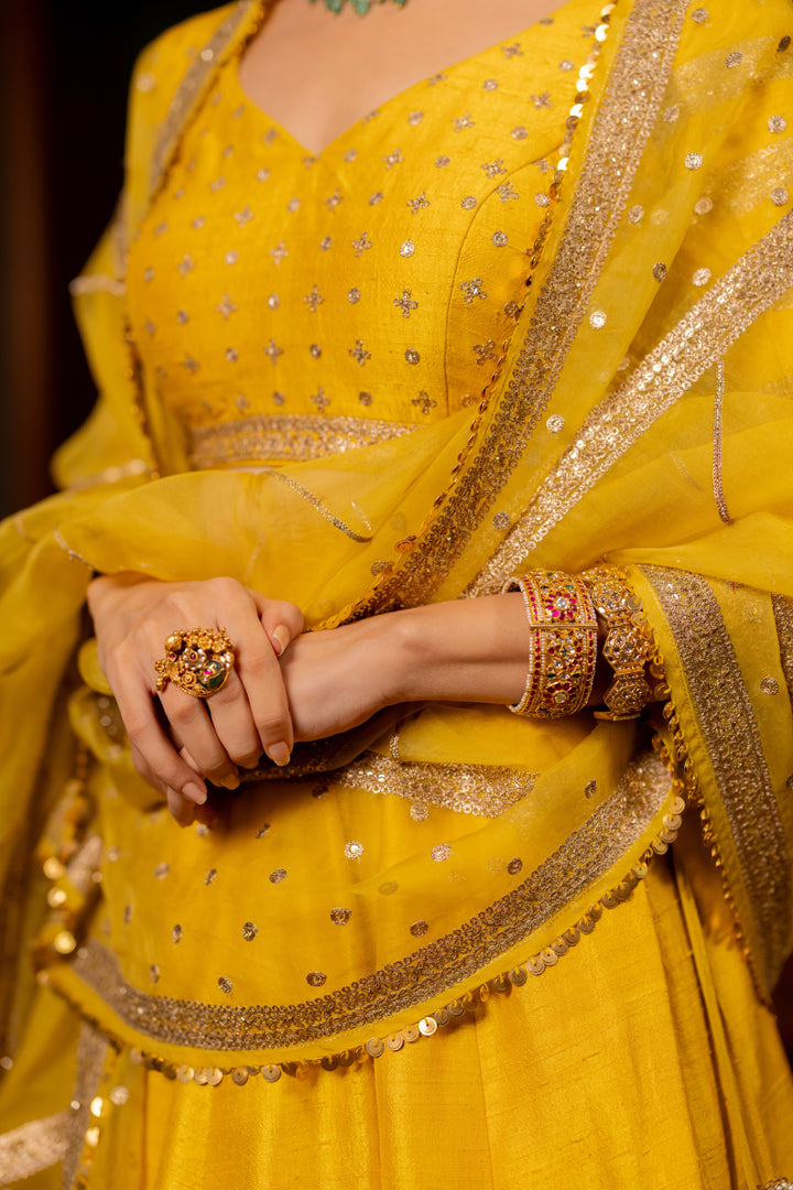 "MIRA" - MUSTARD LEHENGA SET