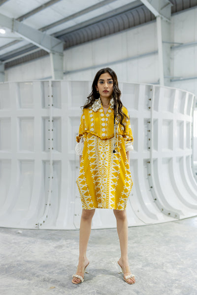 GAIA Kai Eden Mustard Short Dress