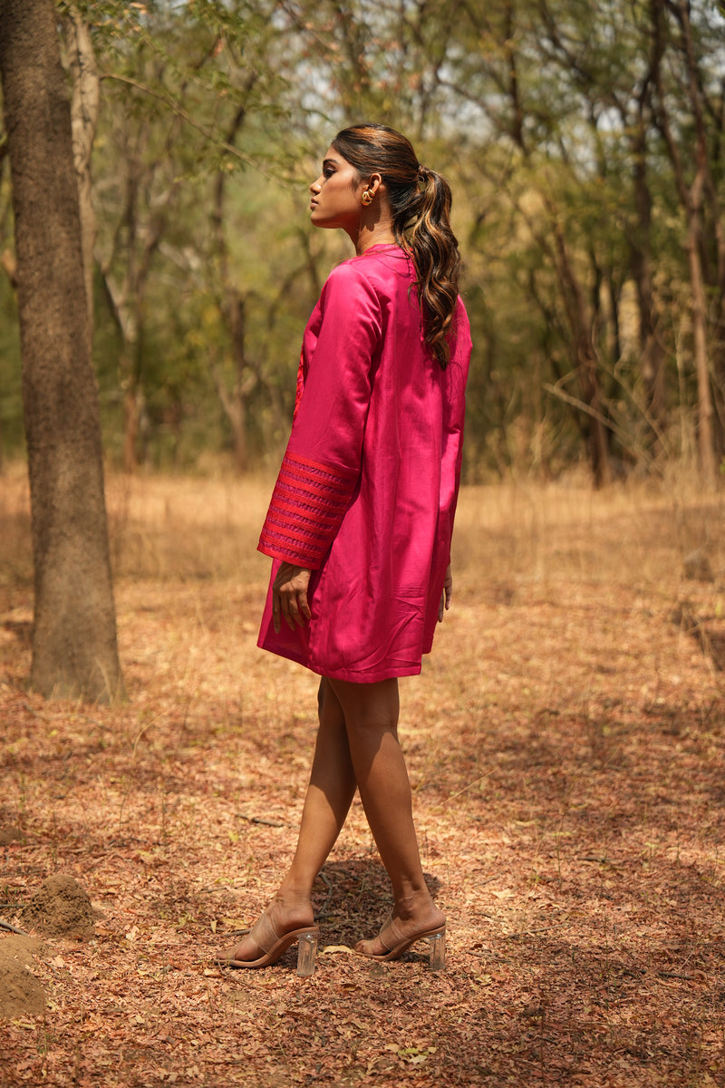 Parinde Pink Embroidered Dress